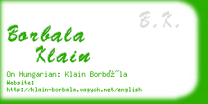 borbala klain business card